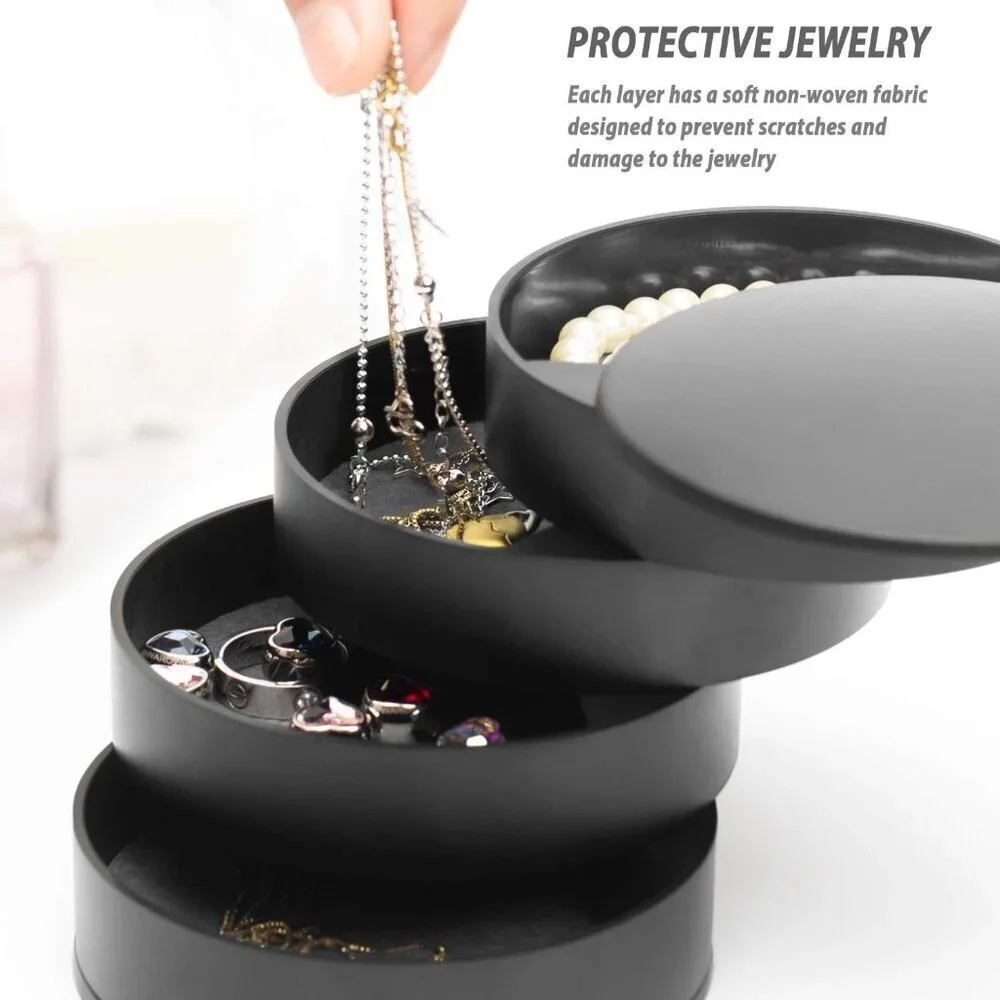 Jewelry Organizer, Small Jewelry Box Earring Holder for Women Black